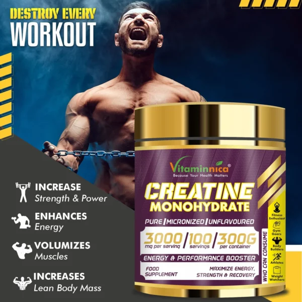 Vitaminnica  Creatine Monohydrate Powder UNFLAVOURED