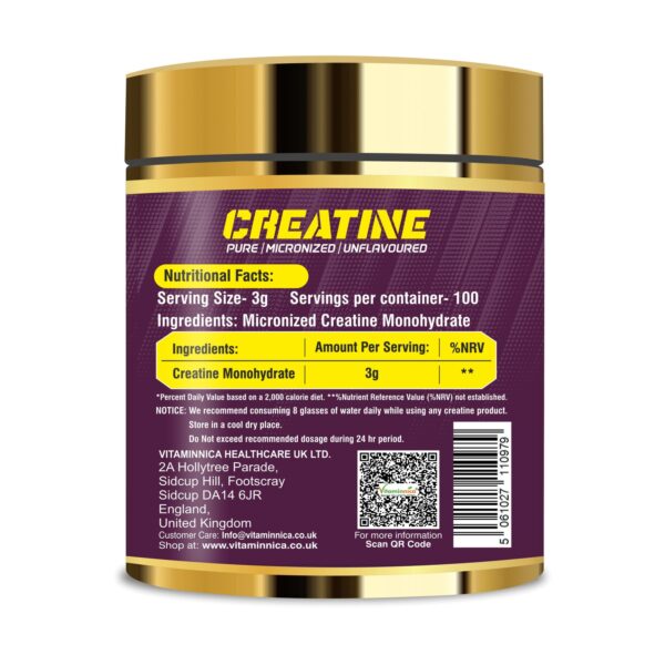 Vitaminnica  Creatine Monohydrate Powder UNFLAVOURED