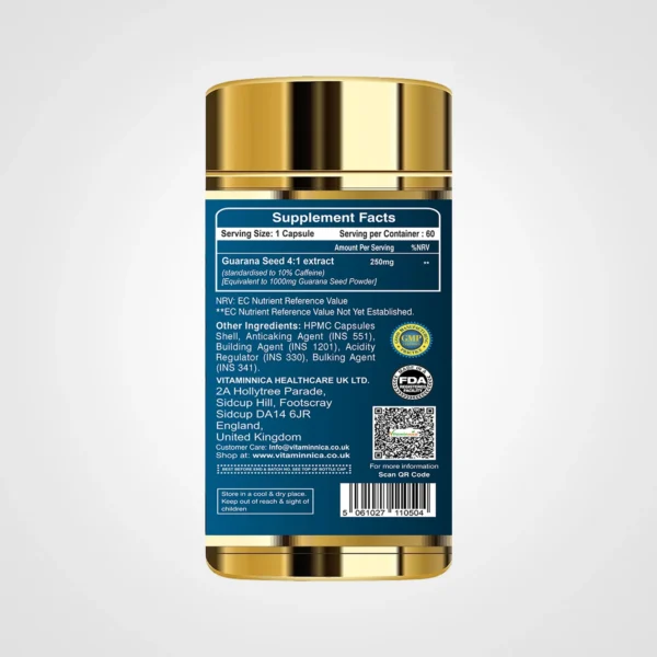 Vitaminnica Guarana Seed Extract- 60 Capsules