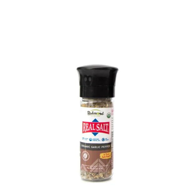 Real Salt® Organic Garlic Pepper Grinder (3.3 Oz.)
