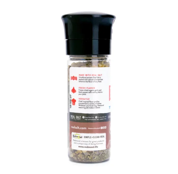 Real Salt® Organic Garlic Pepper Grinder (3.3 Oz.)
