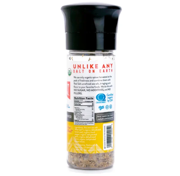 Real Salt® Organic Lemon Pepper Grinder (2.8 Oz.)