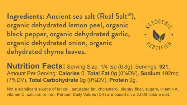 Real Salt® Organic Lemon Pepper (26 Oz.)